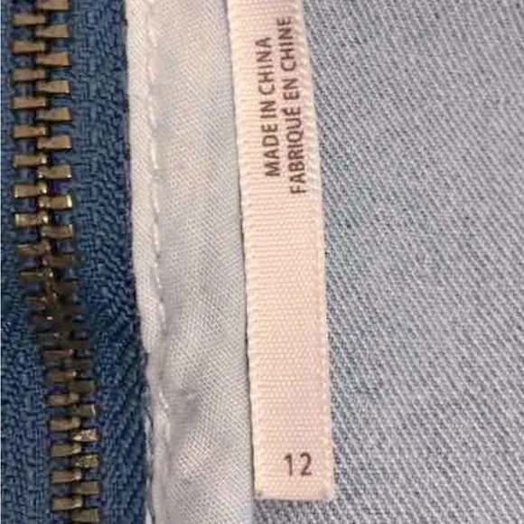 [Free People] Blue Denim Back Zip Casual Mini Short Jean Skirt Women’s Sz 12 - Picture 7 of 8